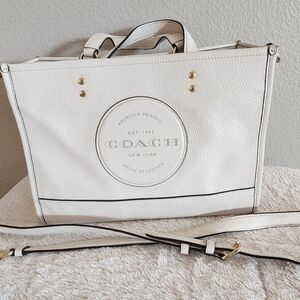COACH white tote bag Dempsey 2WAY shoulder bag